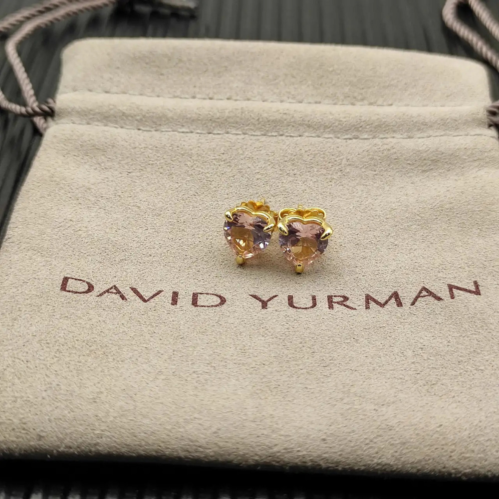 David Yurman Morganite Heart Earrings